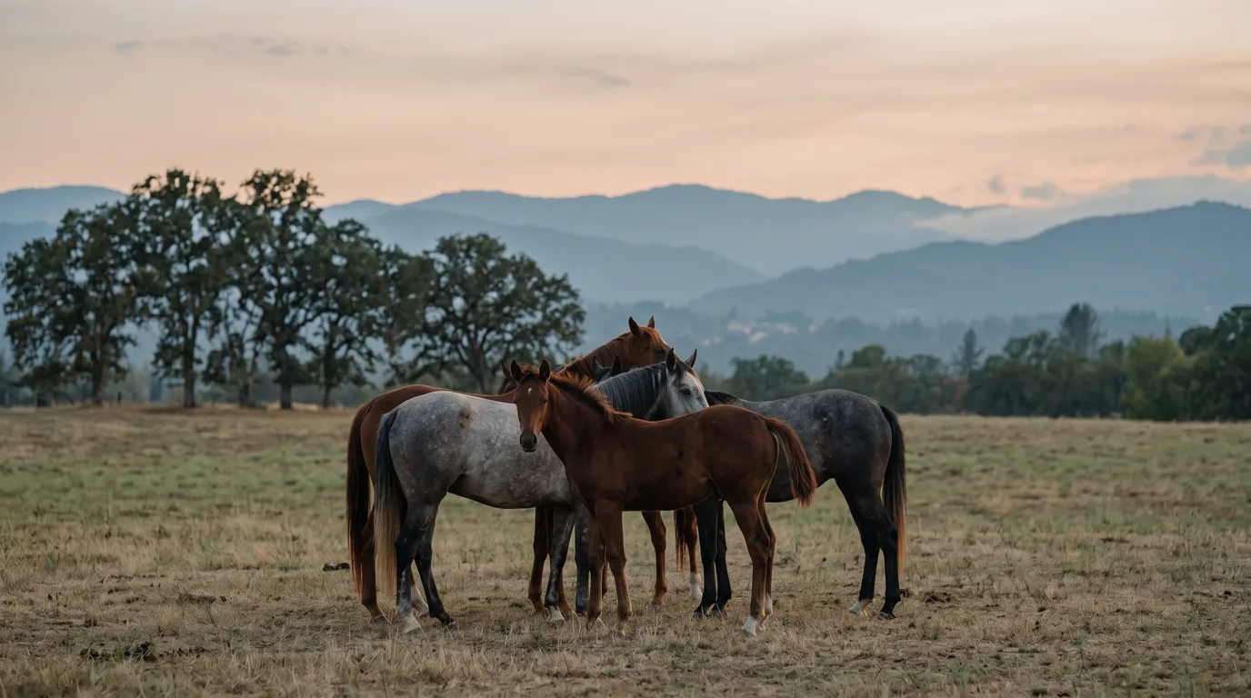 Chevaux en liberté, Écurie de Gulizar, Ardèche